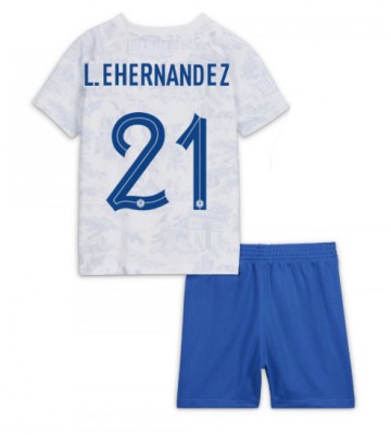 Lacne Dětský Futbalové dres Francúzsko Lucas Hernandez #21 MS 2022 Krátky Rukáv - Preč (+ trenírky)